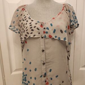 Rory Beca Stylish Women's Flowy Layered Top Sz M